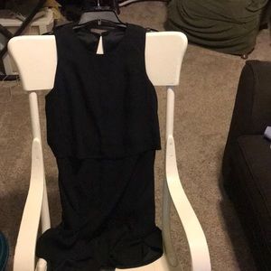 Black banana republic dress with gold zipper